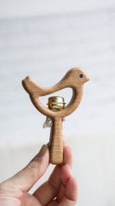 bird wood rattle for kids