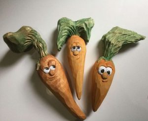 funny carrots out of wood