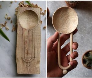 deep spoon out of wood