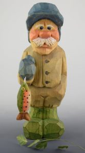 old man and fish out of wood